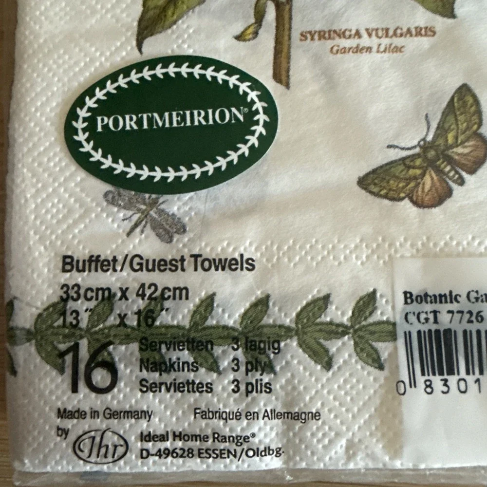 PORTMEIRION CROSCILL Paper Napkins/Buffet/Guest Towels Bath decoupage 16 per pkg